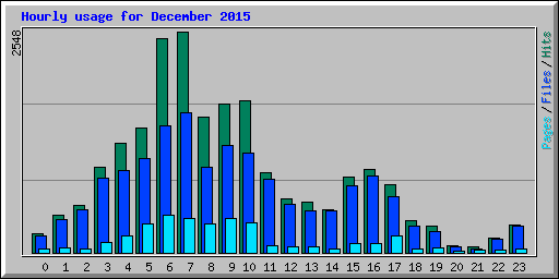 Hourly usage for December 2015